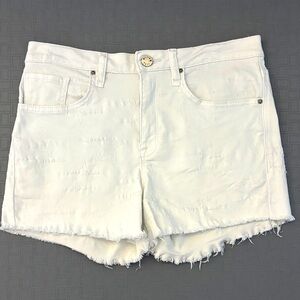 William Rast White Frayed Hem Denim Shorts